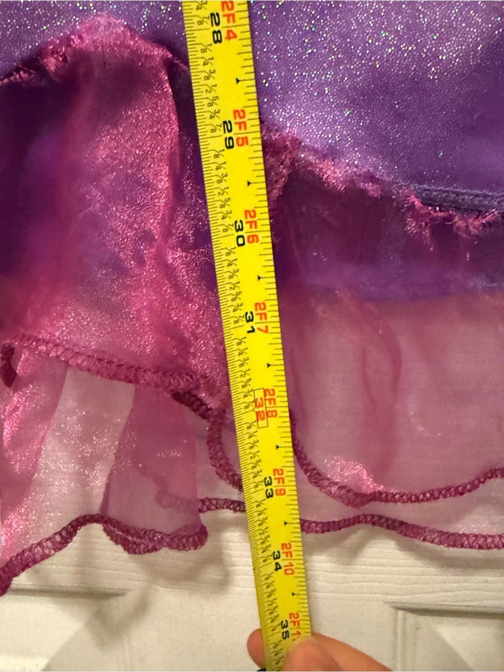 Purple Mermaid Skirt with Ruffled Hem